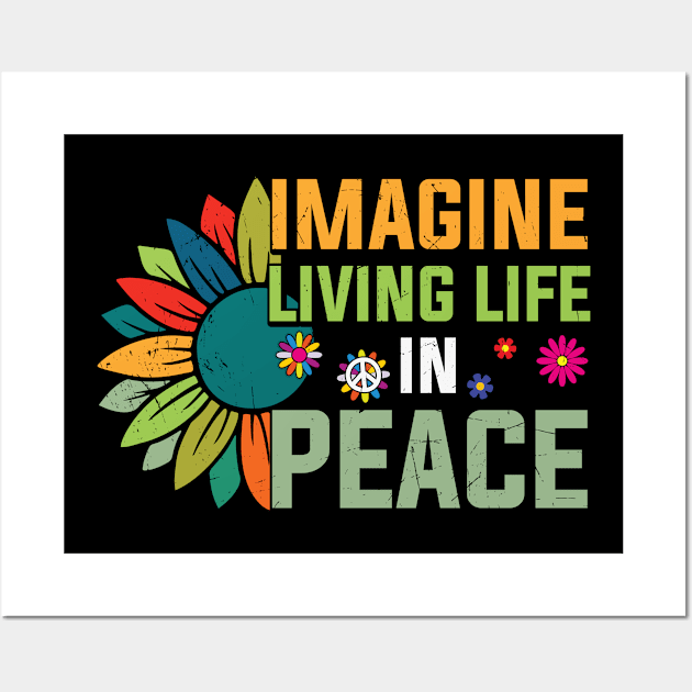 Live Life In Peace Flower Wall Art by StarsDesigns